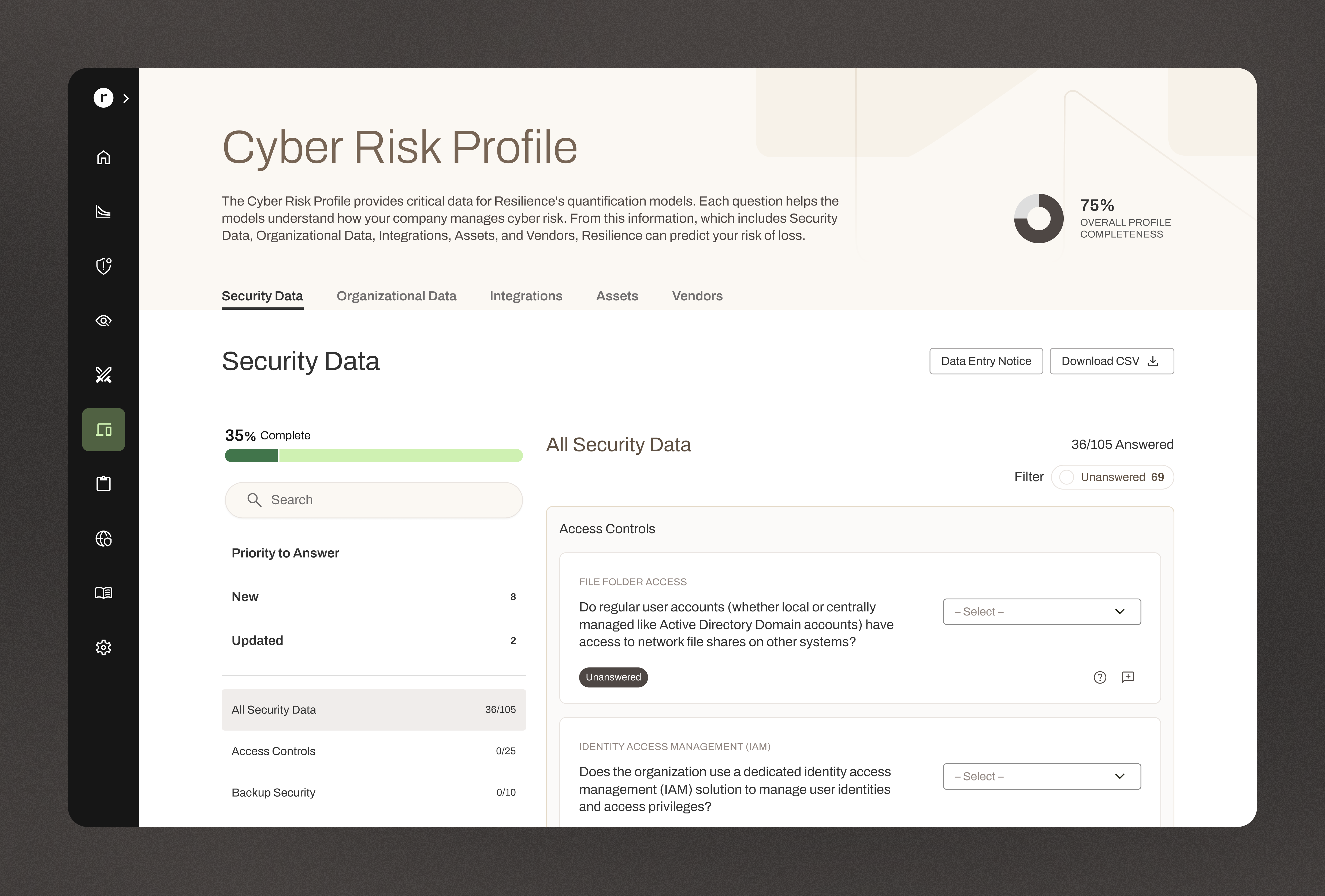 Cyber Risk Profile Builder 2026 · Now